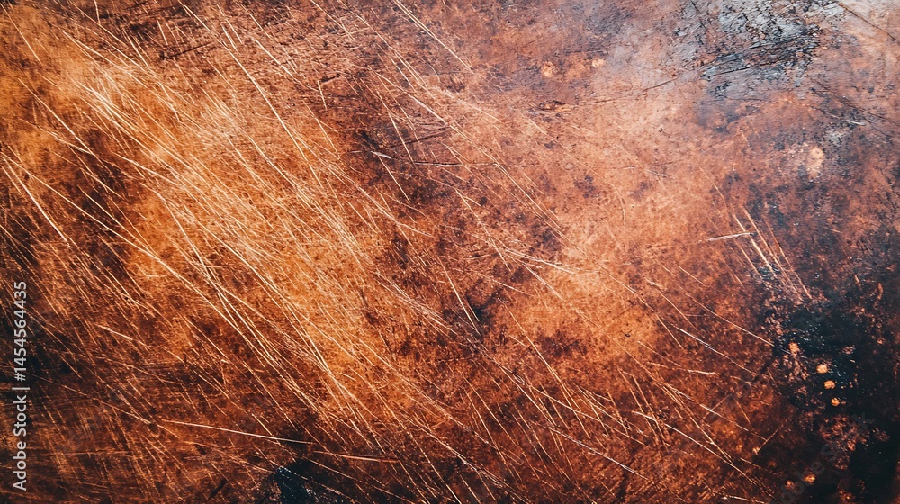 Poster close-up view of a weathered wooden surface with scratches and texture, showcasing natural aging pat