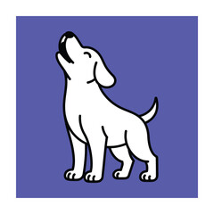 Naughty Black Outline Dog Vector for Coloring Pages, Funny Puppy Design