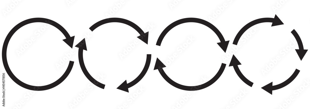 Poster set of circle arrow vector icons. recycling icon. circular vector arrows. refresh and reload arrow i