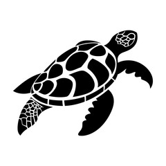 Fototapeta premium Sea Turtle Silhouette clipart on a white background