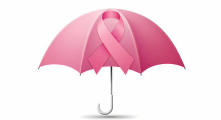Pink Ribbon Umbrella Breast Cancer Awareness Symbol