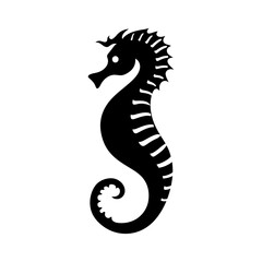Obraz premium Seahorse Silhouette clipart on a white background