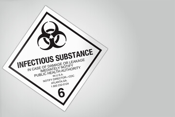 Hazardous Material HAZMAT Diamond Label Marking Placard Shipping Class 6 International Infectious Substance