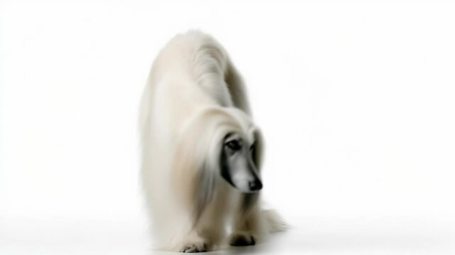 Combed Puli Afghan hound at grooming salon highlights beautiful coat transformation