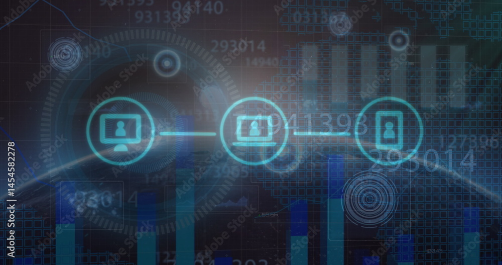 Poster image of data processing over globe