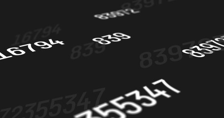 Fototapeta premium Image of changing numbers on black background