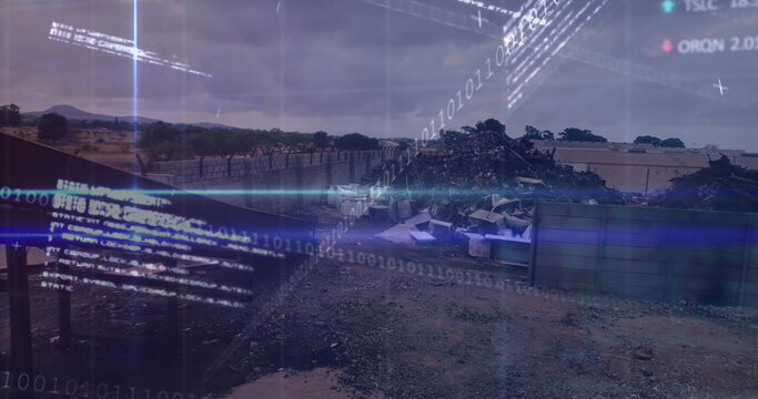 Image of data processing over rubbish dump