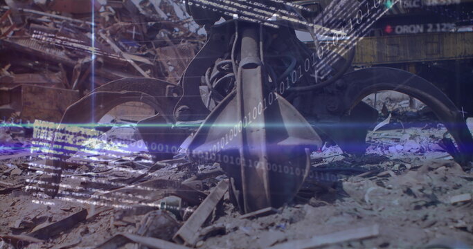 Image of data processing over rubbish dump