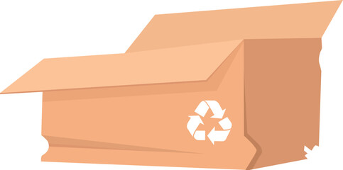 Paper recycle broken box vector illustration 