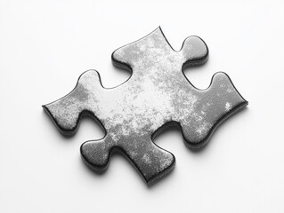 Fototapeta premium Single Black Puzzle Piece Solution Problem Solving Strategy Teamwork Jigsaw Game Gr