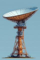 Massive radio telescope against a clear sky