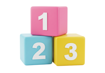Stack of Colorful Number Blocks One Two Three Learning Concept