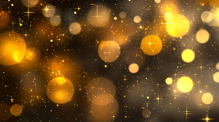 Golden bokeh lights sparkling against a dark background  