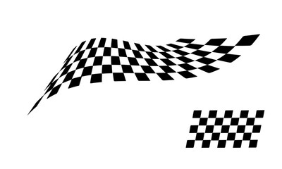 Racing flag vector icon on white background. Checkered flag. start and finish crossed flag. Racing flag.	
