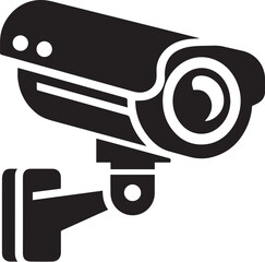 Silhouette of a Security Camera in vector