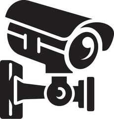 Silhouette of a Security Camera in vector