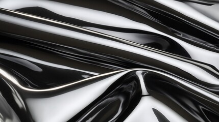 Abstract waves of black and white glossy texture in a smooth and elegant style