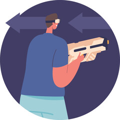 Virtual augmented reality gameplay vector illustration