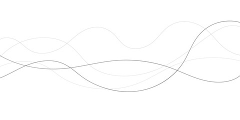 Technology abstract lines on white background. Undulate Grey Wave Swirl, frequency sound wave, twisted curve lines with blend effect
