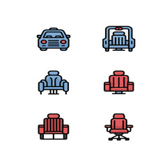 transportation icons set