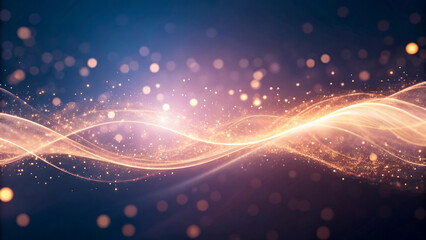 Obraz premium Abstract Energy Wave Glowing Particles and Dynamic Flow