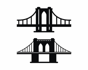 Brooklyn Bridge icon silhouette vector illustration