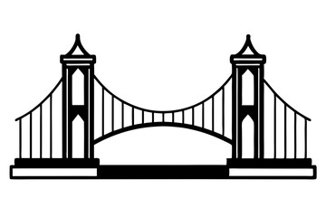 Brooklyn Bridge silhouette vector illustration