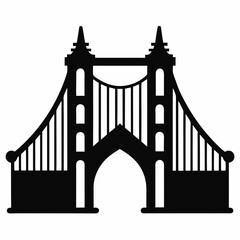 Brooklyn Bridge icon silhouette vector illustration