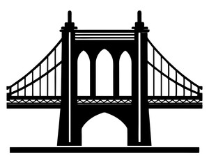 Brooklyn Bridge silhouette vector illustration