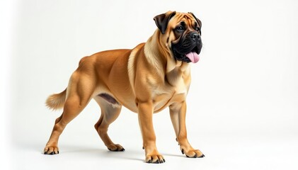 Obraz premium Majestic mastiff, powerful stance, white background, large, purebred