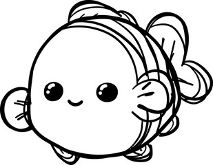 Nemo Clownfish Cute Outline