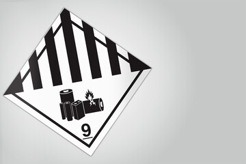 Hazardous Material HAZMAT Diamond Label Marking Placard Shipping Class 9 Lithium Battery