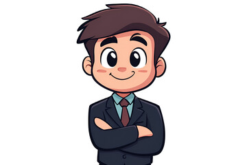 Adorable Boy Executive Character Design Leadership and Ambition