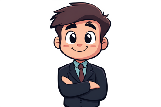 Adorable Boy Executive Character Design Leadership and Ambition