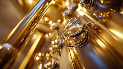 Golden Reflections: A Symphony of Polished Metal