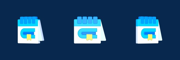 Fototapeta premium calendar back to school 3D icon