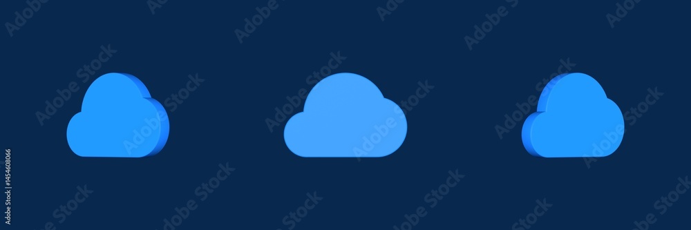 Poster cloud user interface 3d icon