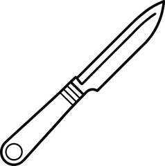 surgical scalpel outline vector illustration  on white backgrond
