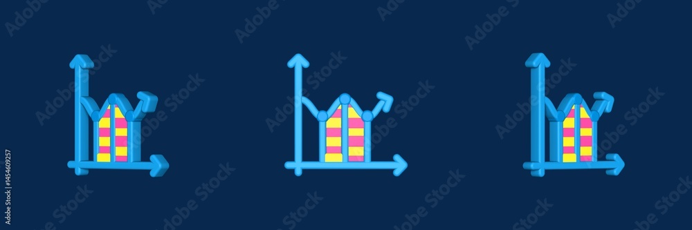 Poster curve data science 3d icon
