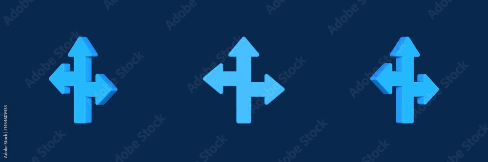 Poster direction map and navigation 3d icon