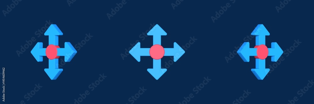 Poster directional map and navigation 3d icon