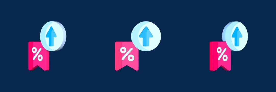 discount increase and decrease 3D icon