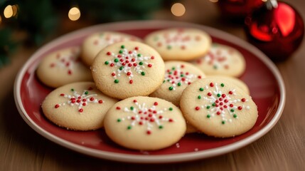 Obraz premium Festive holiday cookies on a plate