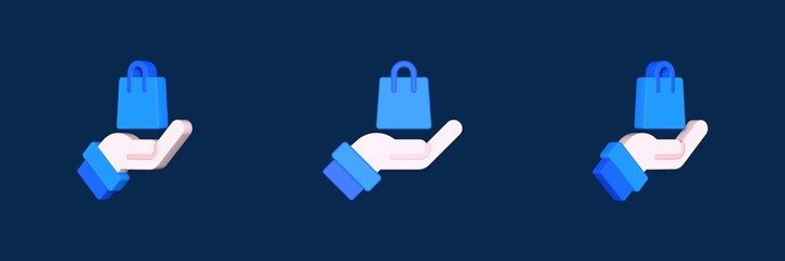 hand shopping ecommerce 3D icon