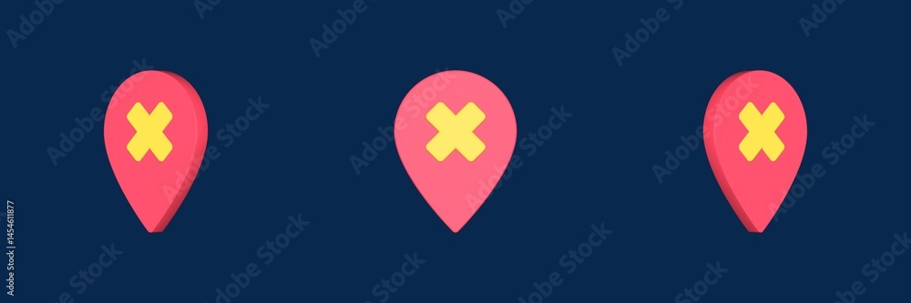 Poster map map and navigation 3d icon