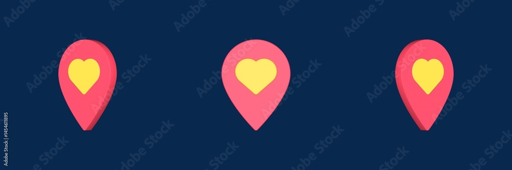 Poster map map and navigation 3d icon