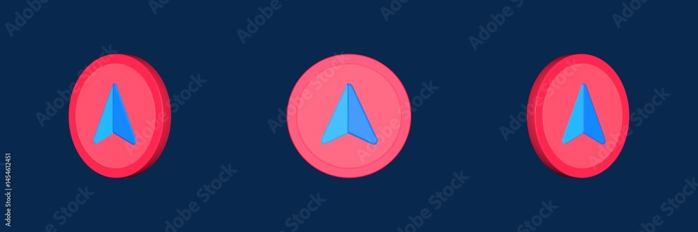 Poster navigation map and navigation 3d icon