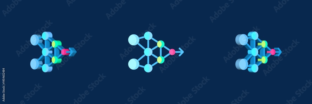 Poster neural data science 3d icon