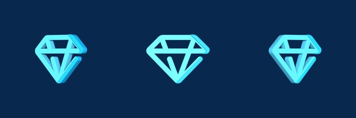 neon diamond miscellany neon elements 3D icon
