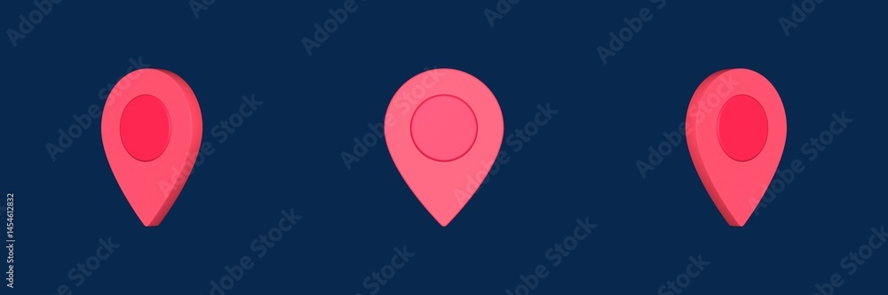 Poster pin map and navigation 3d icon